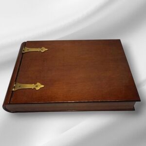 Wooden Photo Album with Brass Hinges